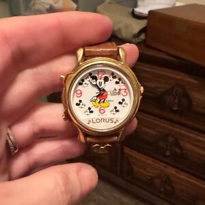 Lorus Gold Watch with Mickey Mouse Design